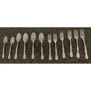 Stainless Flatware Set 12 Piece USA Vintage‎ American Products 1950s Rosalie
